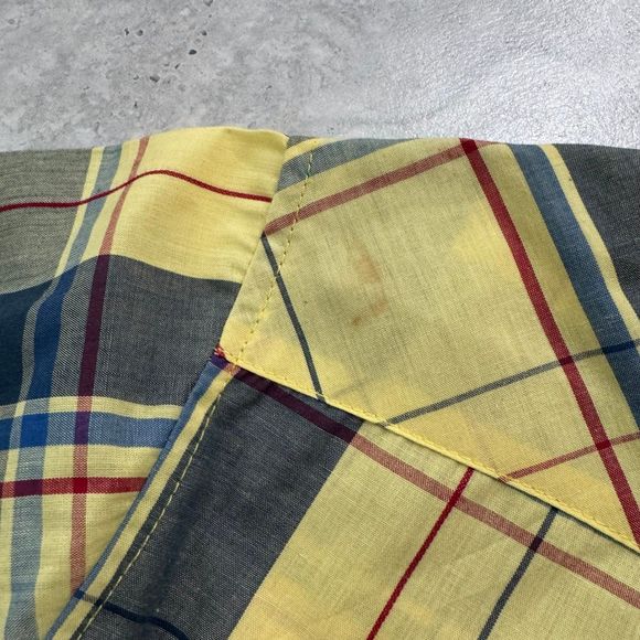 VINTAGE NWT Rustler Wrangler Size M Shirt Western Cowboy Pearl Snap Plaid - Picture 9 of 9